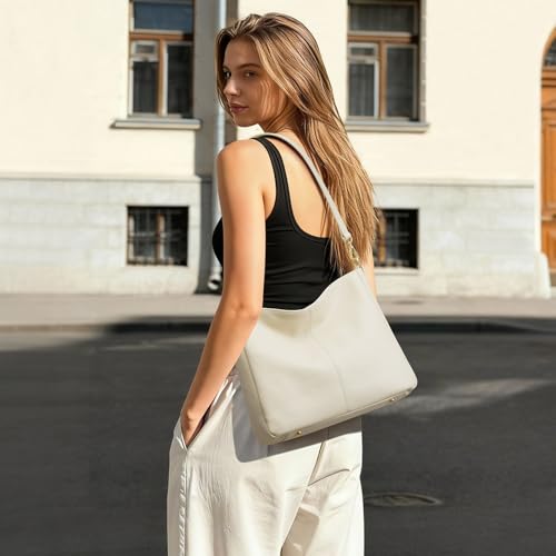 Image of Kattee Leather Purses, Hobo Crossbody Bag with 2 Straps | Soft pebbled leather hobo bag with 2 straps, roomy pockets, everyday style for work, shopping, travel, and outings.
