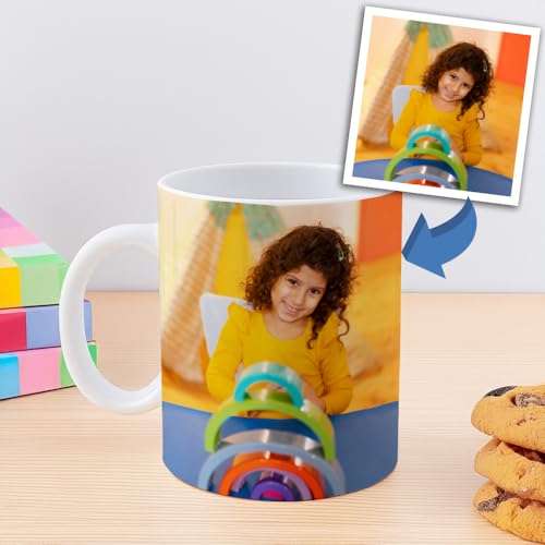 Transparent Gift Taza Personalizada con Foto Infantil. Regalos Originales para Niños y Niñas. Tazas Infantiles de Plástico. Regalos para la Vuelta al Cole, Cumpleaños. Tazas para Desayuno y Merienda