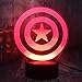 Produktbild Captain America's Shield Coole Marvel-Legenden The First Avengers Schreibtischlampe Acryl 3D Optische Täuschung Nachtlicht Bestes Spielzeug Licht für Kinder Geburtstag Baby Schlaflampe Raumdekor
