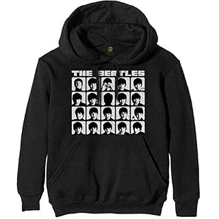 Générique The Beatles Hard Days Night Faces Mono Pullover Sweat-Shirt À Capuche Homme - Les Beatles, Paul McCartney, John Lennon, RIngo Starr, George Harrison