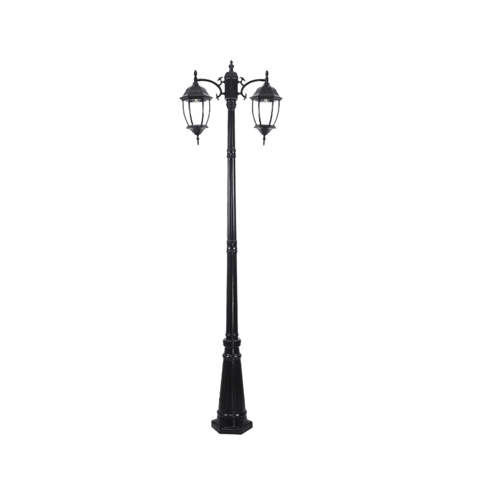 Outdoor Street Light Lantern Crystal Post Light Clear for Garden Pathway Porch Deck Yard Driveway Hallway Hotel Black 9.5ft (Black 2.9m)