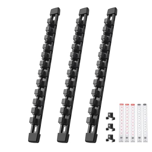 Reniteco Socket Organizer Set, 3-Pack, 1/2" Drive x 36 Clips