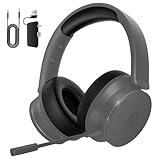 RYR Wireless Gaming Headset, Bluetooth 5.3, 3D Surround Sound, Rotatable Earmuffs, Gaming Headphones with Noise Canceling Microphones-Light Black
