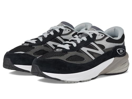 New Balance Baby Boys 990 V6 Lace-up Sneaker, Black/Silver, 3 Infant