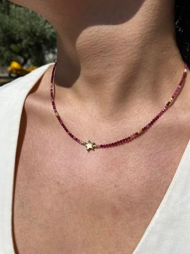 pisay takı & aksesuar Doğal Turmalin Taşlı Çelik Kolye - Görsel 4