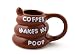 BigMouth Inc Coffee Makes Me Poop Mug, Funny Gag Gift, 14 oz Brown Ceramic Coffee Mug