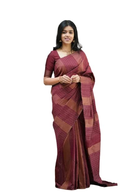 Image of Flosive Women's Kanjivaram Pure Zari Woven Soft Silk Saree With Blouse Piece (Mix Color)