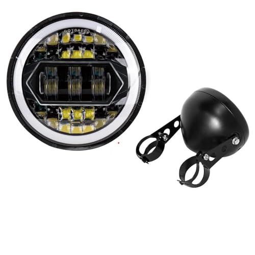 Phare de moto LED 5.75 pouces boîtier montage coque seau projecteur sportster