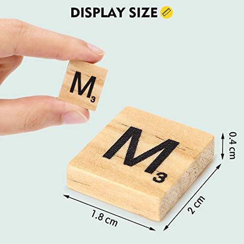 Magicfly 500 Pcs Scrabble Wood Letter Tiles, Wooden Tiles A-Z Capital Letters Perfect for Art & Crafts, Letter Tiles, Spelling, DIY Projects