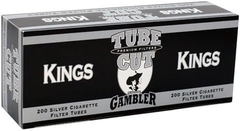 Gambler Tubo Corte Plata Tamaño King Ryo Tubos de cigarrillos 200ct Caja (5cajas)