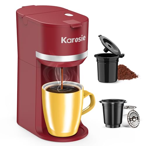 Single Serve Coffee Maker for K-Cup and Ground Coffee, Fast Brew,...
