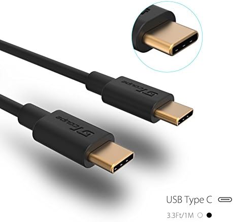 CELLTONE USB Type C Cable(2.4A), 3.2 Feet USB Type C Male to USB Type C Male Cable for New MacBook Pro,Laptop,1 Meter/Black