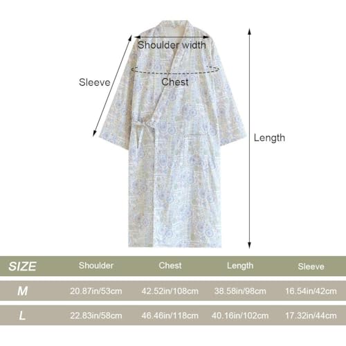 Pijama de kimono de verano para mujer bata holgada de algodon ligera 4