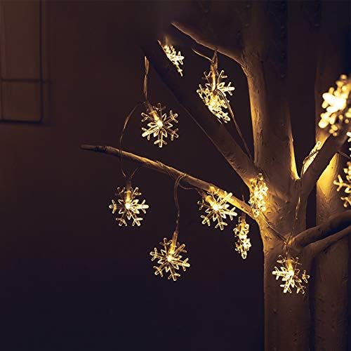 Rock Ninja Snowflake Fairy Lights, 6M 40LEDS Battery Powered String Lights, Staring and Shining Mode for Xmas Wedding Birthday Valentine's Day Holiday Party Bedroom Indoor&Outdoor