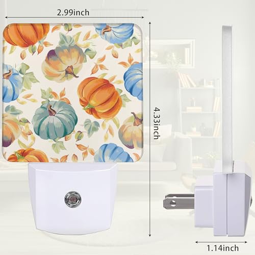 Image of Thanksgiving Pumpkin Night Light, Thanksgiving Fall Night Light Plug into Wall with Dusk to Dawn Sensor, LED Lamp Energy Saving Lights for Men Women Boys Girls,Lamp for Bedroom Bathroom Hallway