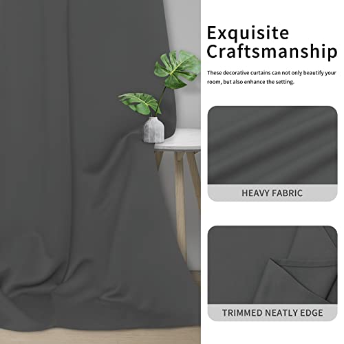 Image of Easy-Going Blackout Curtains for Bedroom, Solid Thermal Insulated Grommet and Noise Reduction Window Drapes, Room Darkening Curtains for Living Room, 2 Panels(46x63 in, Gray)