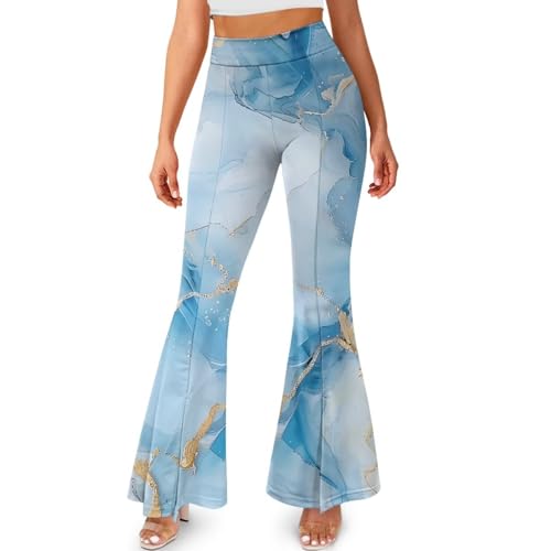 Spowatriy Calça feminina de ioga de cintura alta com fenda e controle de barriga para treino, crosso