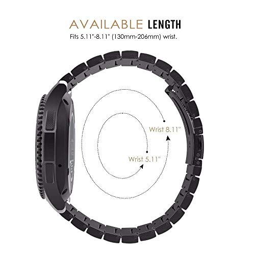 Correa de reloj de 22mm de acero inoxidable para pulsera inteligente Samsung Gear S3 4