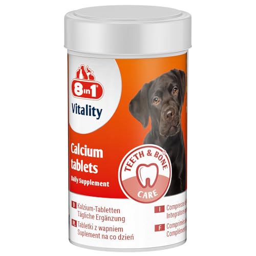 8in1 Kalzium Tabletten - zur Nahrungsergänzung bei allen Hunden, 1 Dose (155 Tabletten)
