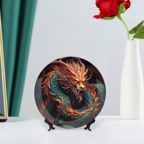 Plato decorativo chino de porcelana ósea, blanco, 6 pulgadas miniatura 6
