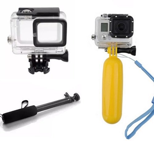 Pacote com acessórios para Gopro Hero 5 Hero 6 Hero 7 Caixa estanque para mergulho pau de selfie a p