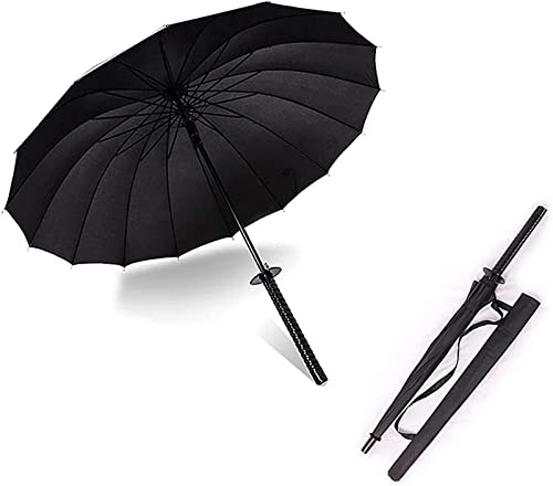 WPOYM Samurai Umbrella - Creative Semi-Automatic, Windproof Outdoor Sun Protection Umbrella in Black - The Best Creative Gift