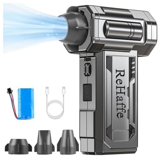 Compressed Air Duster - 130000RPM Mini Cordless Electric Duster with 2 Rechargeable Batteries, 4-Speed Adjustable with LED Light & 3 Nozzles Air Dust Blower for Computer Keyboard/Car/Home/Outdoor
