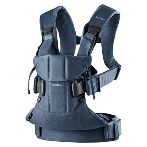 Image of BabyBjörn New Baby Carrier One 2019 Edition, Cotton, Classic Denim/Midnight Blue One Size(Pack of 1)