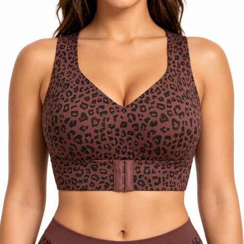 Posture Support Bra Wireless Front Closure Jelly Bras for Women Brown - image 4