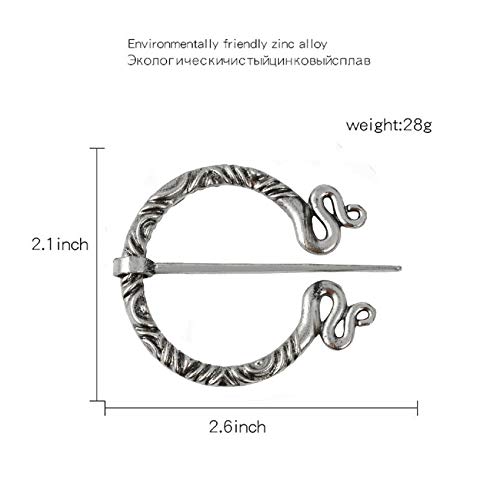 Cloak Clasp Cloak Pin Shawl Pin Scarf Pin Sweater Clip Brooch For Women Cardigan, Zerogoo Medieval Penannular Vintage Celtic Viking Scottish Jewelry (Silver-03) #TOP2