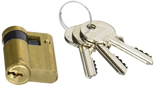 Cofan cilindro europeo medio llaves iguales | Medidas de 30/10 y 40/10 | Leva larga, color latón