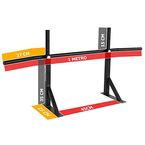 Kit Barra Mista 50 Cm + Barra Paralela Dip De Parede (Parafusos e Buchas Plásticas)