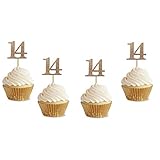 20 Pack of Number"14" Cupcake Toppers Glitter Rose Gold 14th Birthday Party Anniversary Party Cupcak