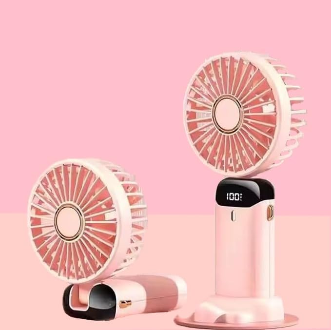 Miniatura 3 de Mini ventilador de bolsillo portátil 3 en 1, funciona con pilas, recargable por USB y de mano, pequeño ventilador personal con 5 velocidades
