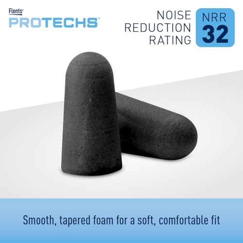 Image of Flents Protechs Quiet Time Foam Ear Plugs, NRR 32, 10 Pair, Black | Reusable Foam Ear Plugs for Sleeping, Snoring, Loud Noise, Traveling, Concerts, Construction, Studying, Work & Shooting