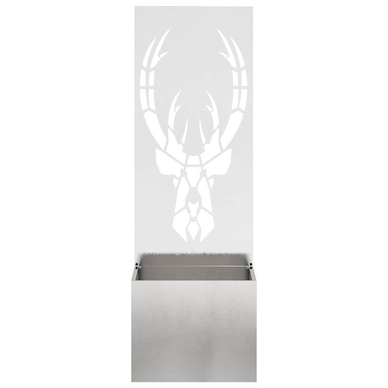 Osłona ogrodowa na płótnie, srebrna, 50 x 140 cm, stal nierdzewna – dekoracyjna, odporna na wiatr ochrona przed wzrokiem z filigranowymi wstawkami, na taras i do ogrodu