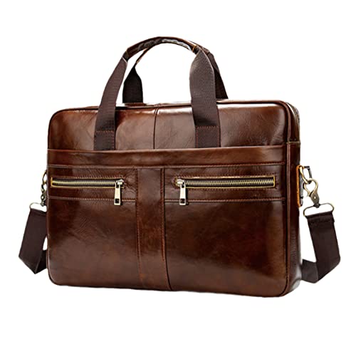 Mallette en cuir véritable homme d'exception, teinte Coffee 02 haut de gamme