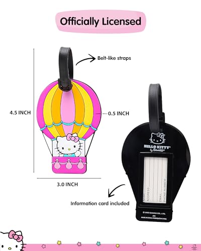 Hello Kitty Travel 3-Piece Set with Passport Holder, Bag Tag, and Luggage Strap, Sanrio Travel Accessories Official License4