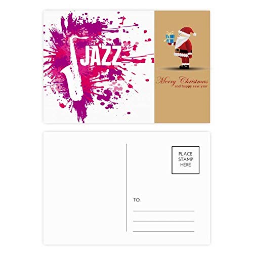 Cartes de Noël Sax Jazz lot de 20 pour décorer vos cadeaux et écrire vos vœux