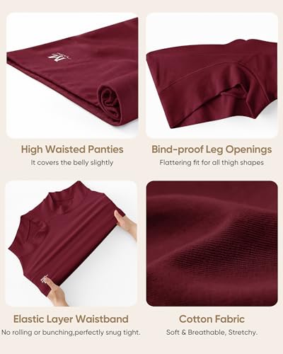 Image of MEIYATING Women's Underwear Boy Shorts Boxer Cotton Stretch Briefs Panties High Waisted Soft Plus Size 4 Pack