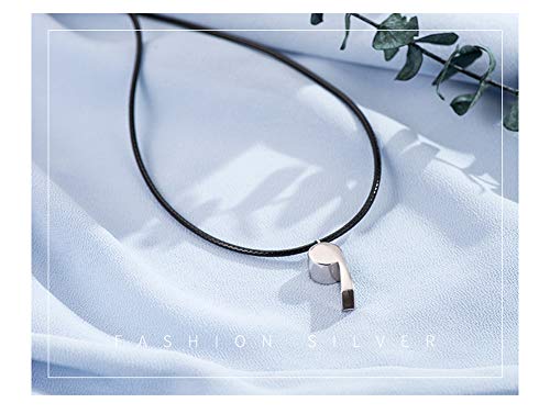 Collar con colgante de silbato en plata 925 unisex 4