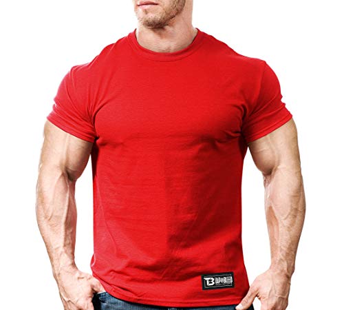 Monsta Clothing Co. Men MMA Fight Training (Tap Or Bleed-OOO) Gym T-Shirt (G:RD) Red