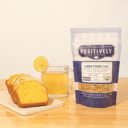 Image of Organic Positively Tea Company, Lemon Pound Cake, Herbal Tea, Loose Leaf, 16 Ounce