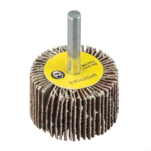 Zilimontt Disco de lija de tela de esmeril, disco de rueda de grano 80, accesorio abrasivo de molienda y pulido, diámetro de cabeza de 16-80 mm con vástago de 6 mm para taladro o herramienta giratoria