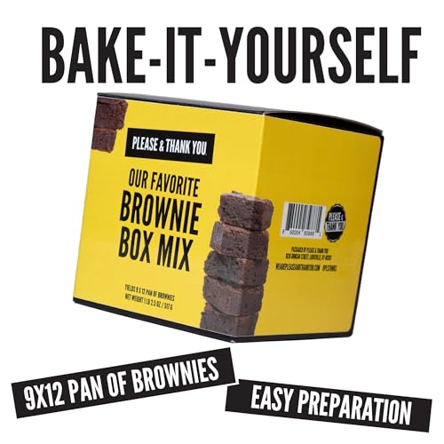 Please & Thank You Chocolate Brownie Mix Box (Yields 9” x 12” Pan of Brownies) - Bake-it-Yourself Brownie Mixes
