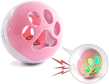 Cat Toys Interactive Cat Ball with LED Light, Rat Sound and Big Bell, Entertainment Flash Ball Toy