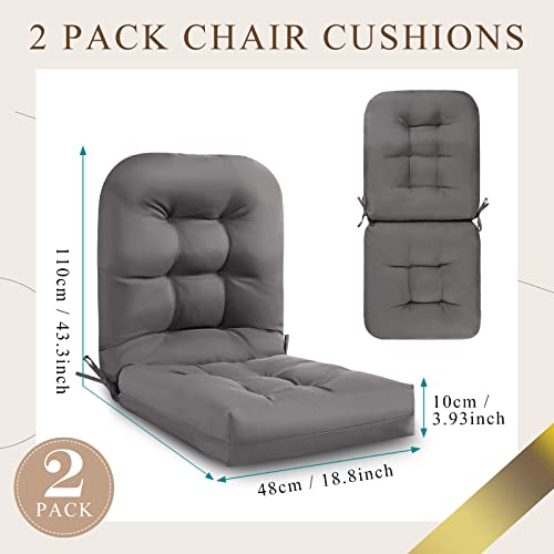 Geelin 2 Pack High Back Patio Chair Cushion Indoor Outdoor Seat Back Chair Cushion Tufted Pillow Waterproof Rocking Chair Pads Weather Resistant Cushions For Outdoor Swing Bench Wicker Furniture #TOP2