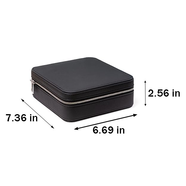 PrzenośNe SkóRzane Etui Na Okulary Z Wieloma PrzegróDkami, Zamykane Na Zamek, PudełKo Na Drobiazgi,Brown,17 * 18.7 * 6.5cm