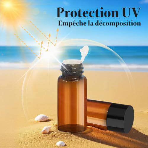 Maxumille 30 Pcs 10ml Flacon Huile Essentielle Vide avec Bouchon Intérieur – vue 6