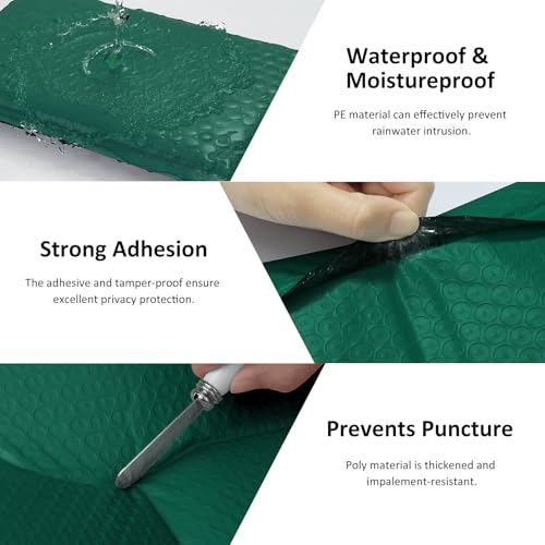 Famagic Bubble Mailers 6x10 Inch 100pc Ultramarine Green Shipping Bags, Chic Packaging Bags For Small Business, Colored Padded Mailing Envelopes, Opaque Matte Self Seal Bubble Poly Mailers Bulk #0